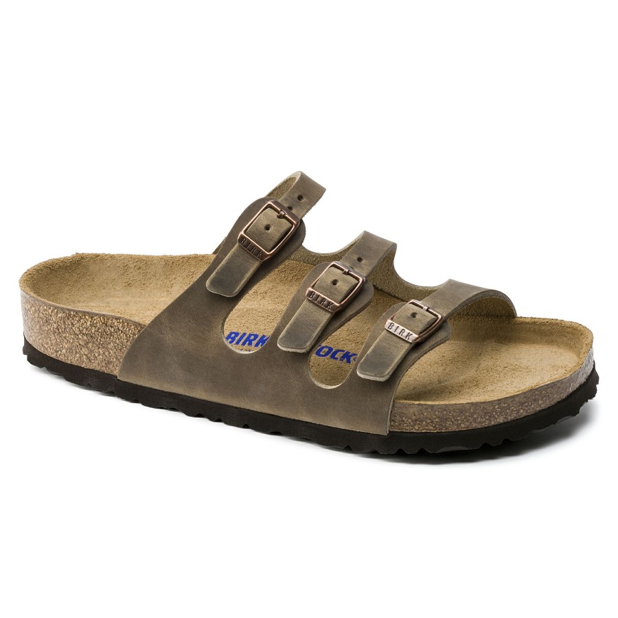 Women * | Featured Florida Tobacco Oiled Leather Regular Width Soft Footbed