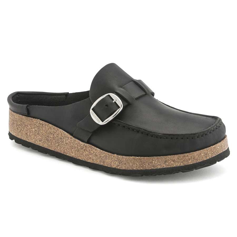 Women * | Clearance Buckley Black Oiled Leather Regular Width