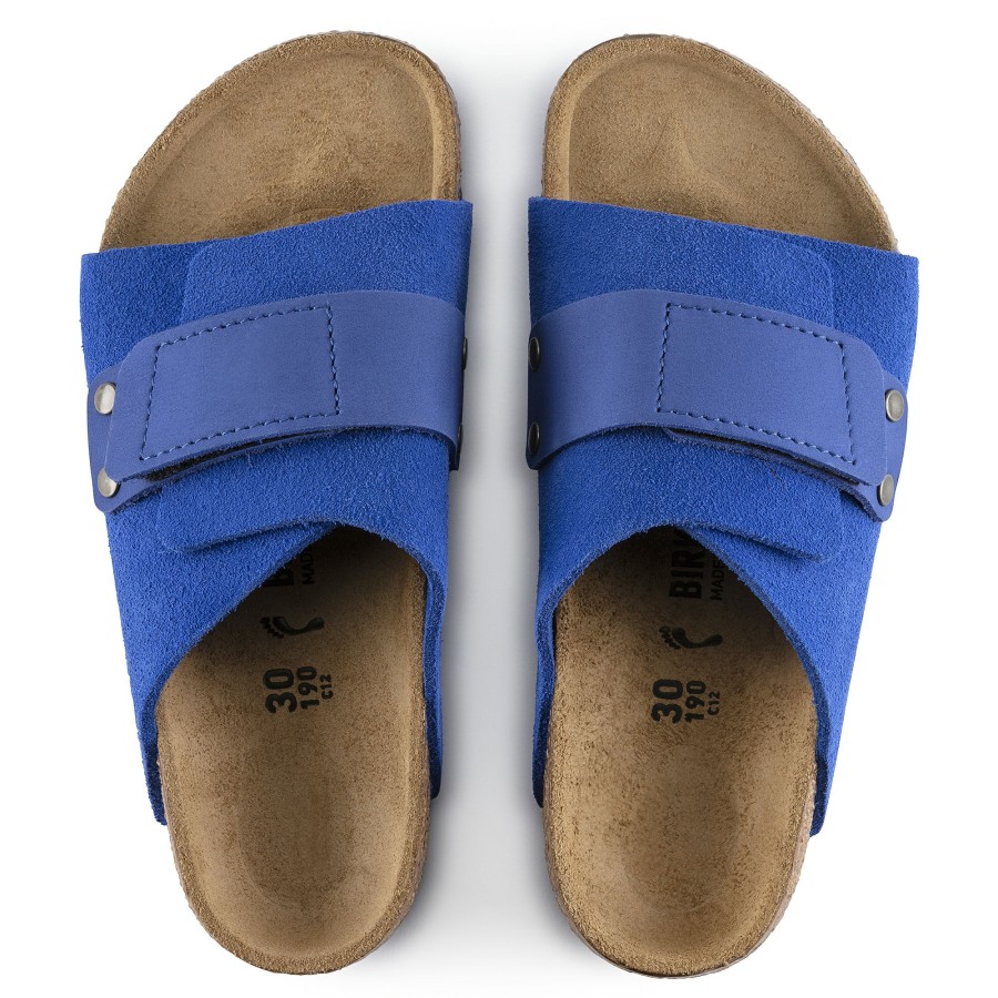 Kids * | Best Quality Kyoto Kid'S Ultra Blue Suede Leather Narrow Width Hard Footbed