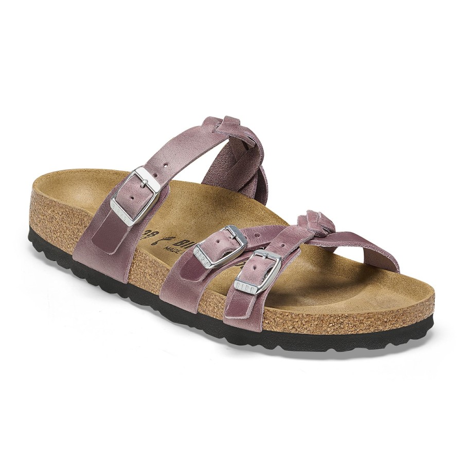 Women * | Hot Selling Franca Braid Lavender Oiled Leather Regular Width Hard Footbed