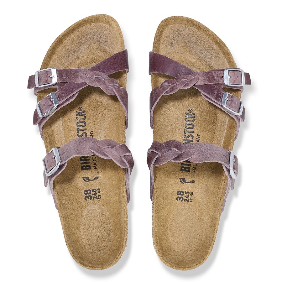 Women * | Hot Selling Franca Braid Lavender Oiled Leather Regular Width Hard Footbed