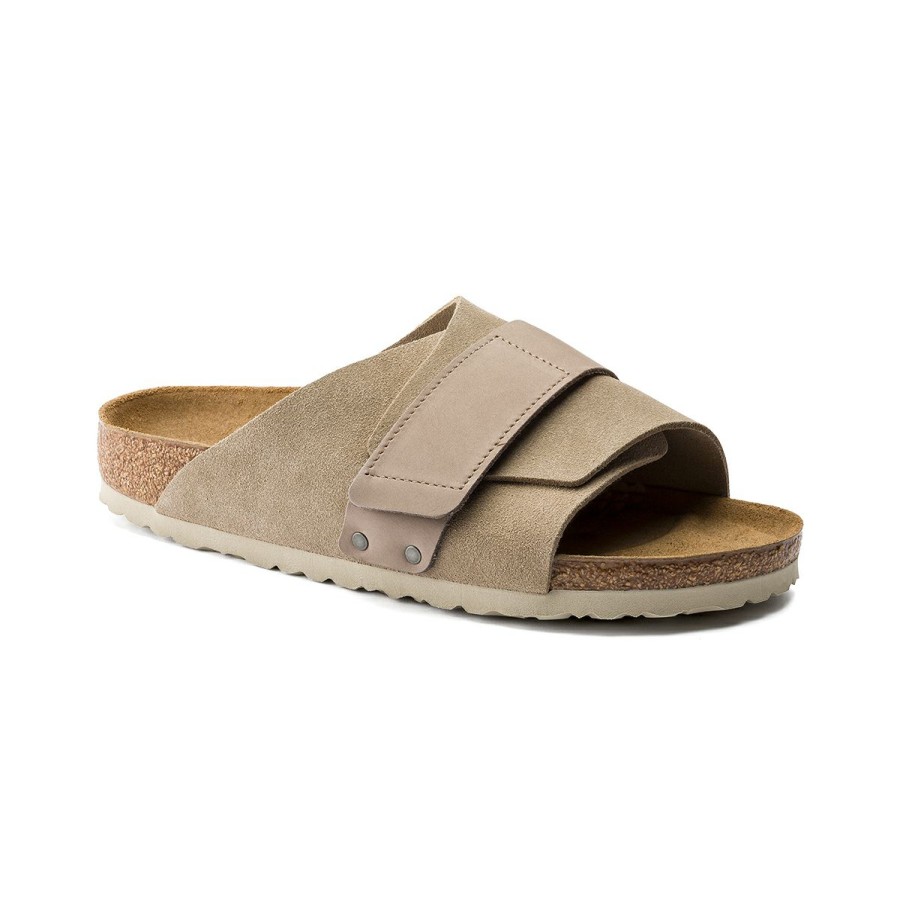 Women * | Shop Kyoto Taupe Suede Leather Narrow Width Hard Footbed