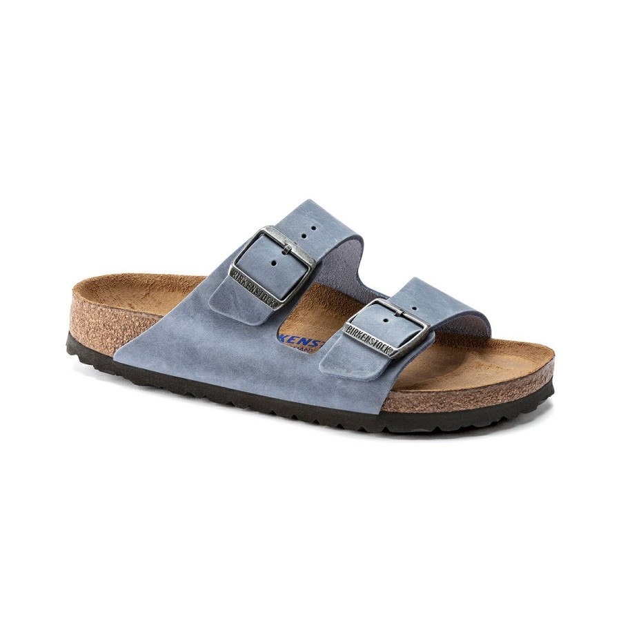 Women * | Typical Style Arizona Dusty Blue Oiled Regular Width Soft Footbed