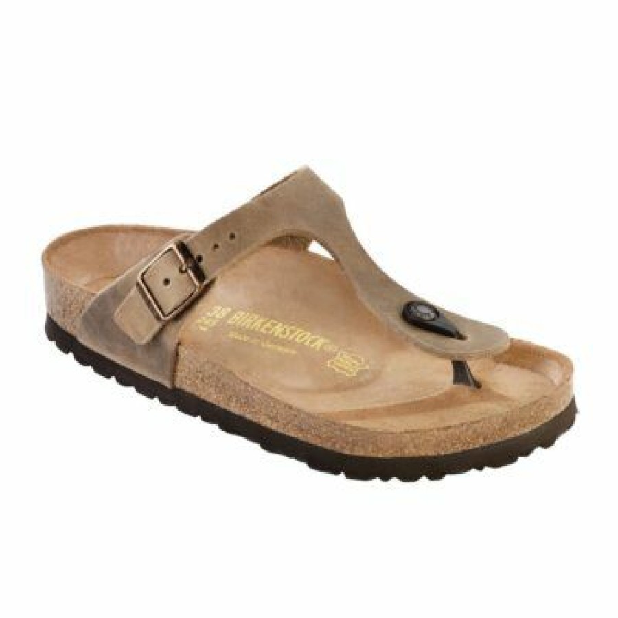 Women * | Typical Style Gizeh Tobacco Oiled Leather Regular Width Hard Footbed