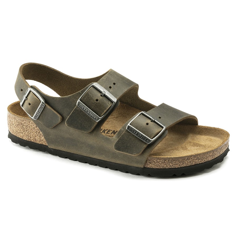 Men * | Shop Milano Faded Khaki Oiled Leather Regular Width Hard Footbed